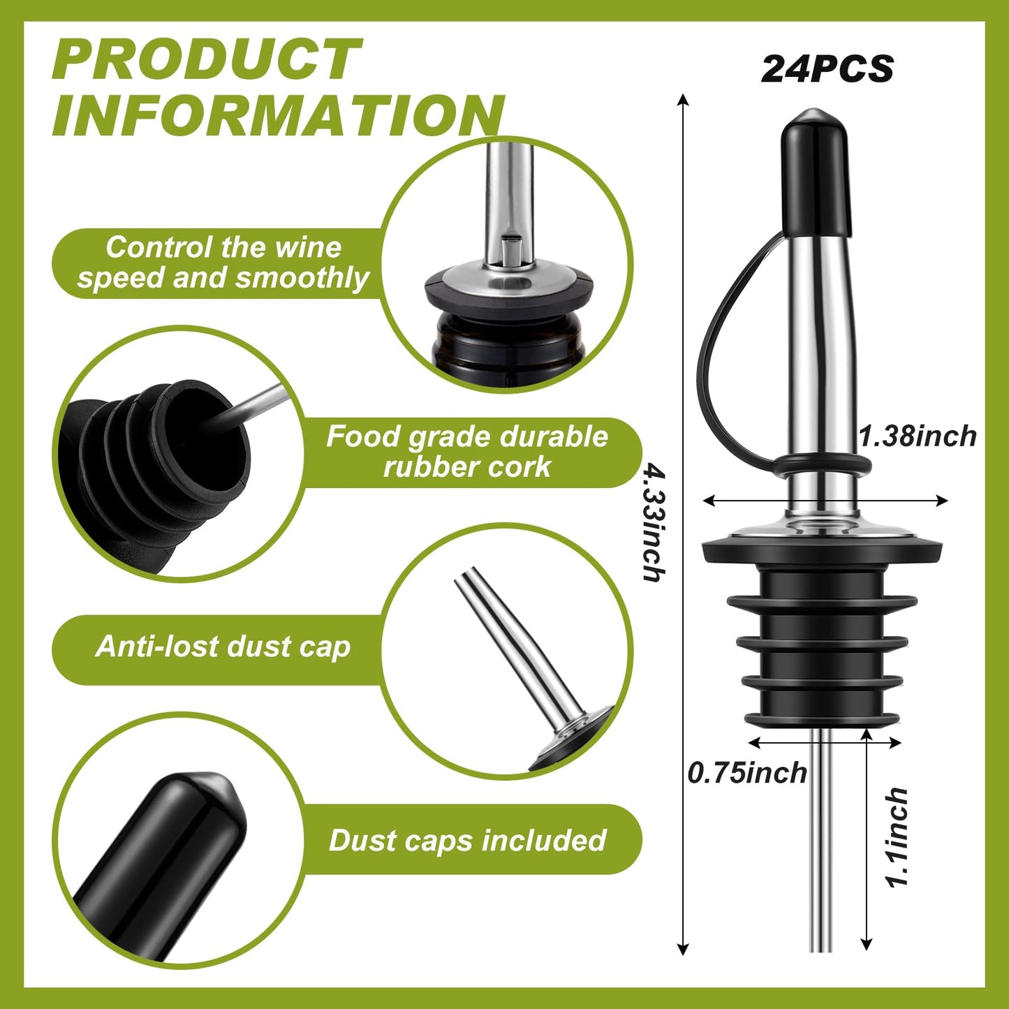 Mifoci 3 Tier Bar Glass Rimmer Bartender Tool with 12 Pcs Stainless Steel Classic Bottle Pourers, Bar Caddy with 6 Compartment, 1000 Pcs Coffee Cocktail Stirrers, 200 Napkins (Plastic)