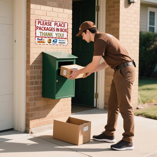 Delivery Signs for Packages - Metal Package Delivery Box Instructions | 12 x 8 Inch Yard Sign