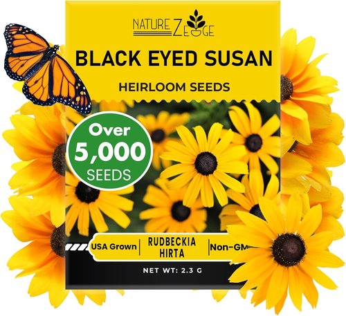 Black Eyed Susan Seeds - 5000 Non-GMO Heirloom Seeds for Vibrant Garden Blooms