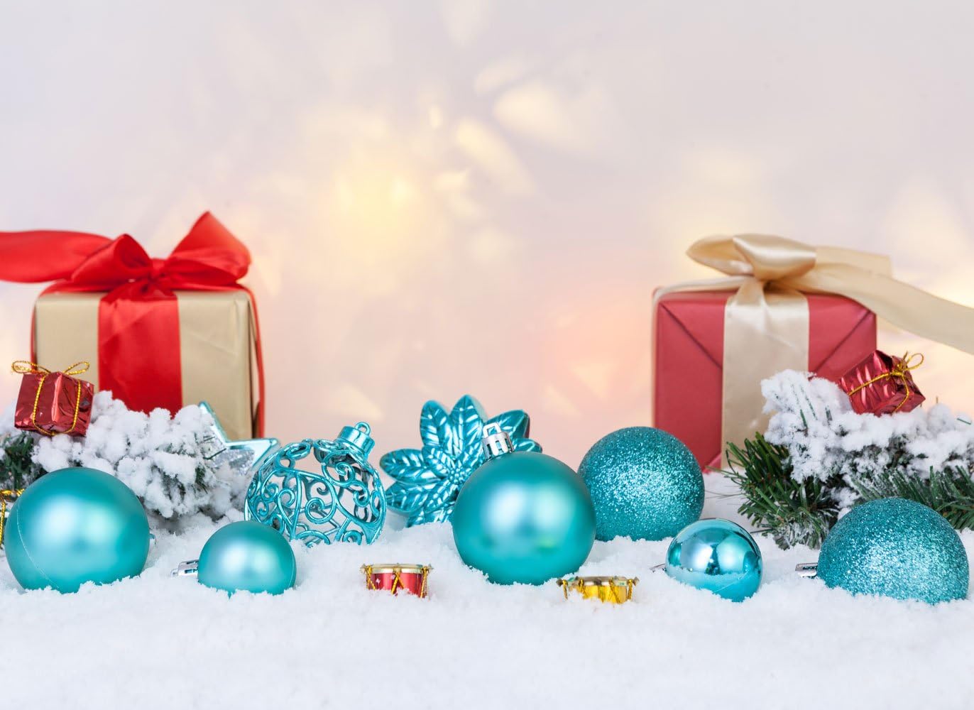 Turquoise Shatterproof Christmas Tree Ornaments - 24ct 60mm Holiday Decorations