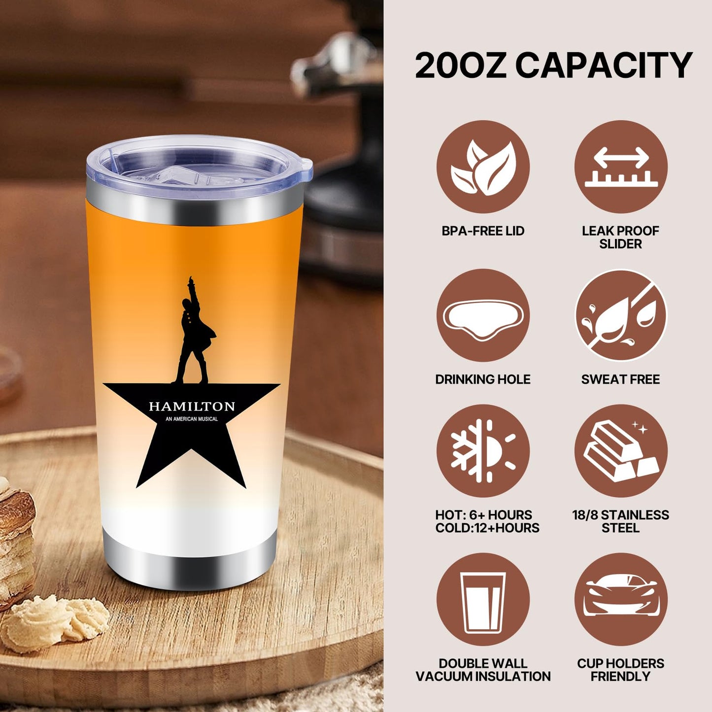 WFSJRED Rise Up 20 oz Insulated Tumblers with Lid & Straw | Independence Day Stainless Steel Travel Coffee Wine Tumbler Mug (Tumbler)