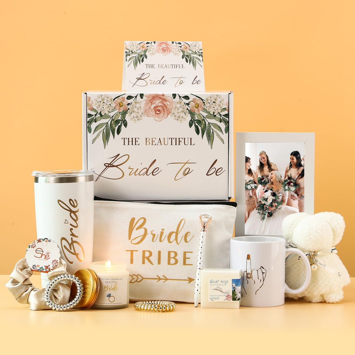 DHQH Bride To Be Gifts Bridal Shower Gift Box Bride Gift for Wedding - Stainless Steel & Ceramic Cups Bachelorette Gifts For Bride Ideal Bridal Shower Gifts for Bride to Be