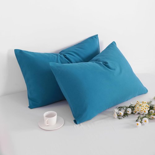 FLXXIE Pillow Cases | Soft Microfiber Queen Pillow Covers - Wrinkle Resistant, 2-Piece Set, Teal 20x30