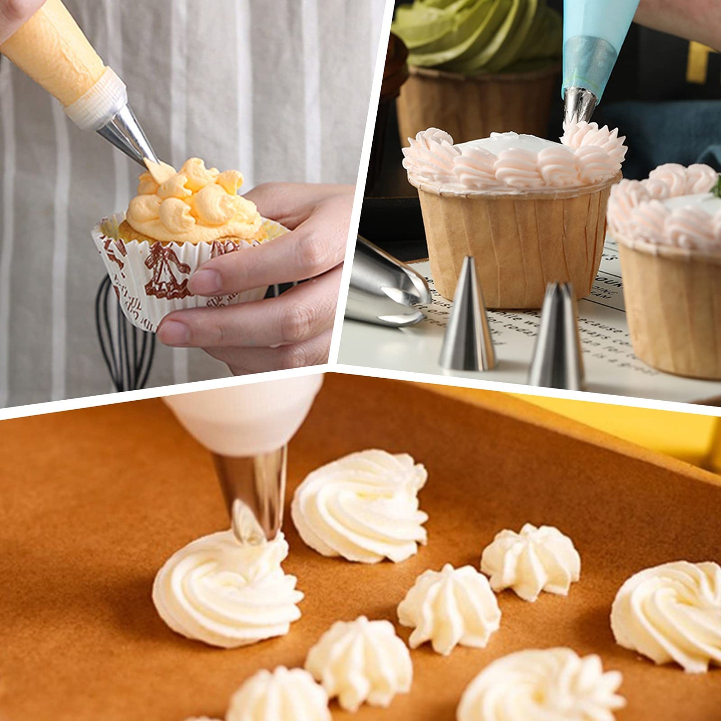 200 Pcs Piping Bags and 24 Tips Set, 12 Inch Disposable Piping Bags Pastry Bag, 231 Pcs Frosting Piping Kit with Tips, Scrapers, Couplers for Decorating Cakes, Cookies‌