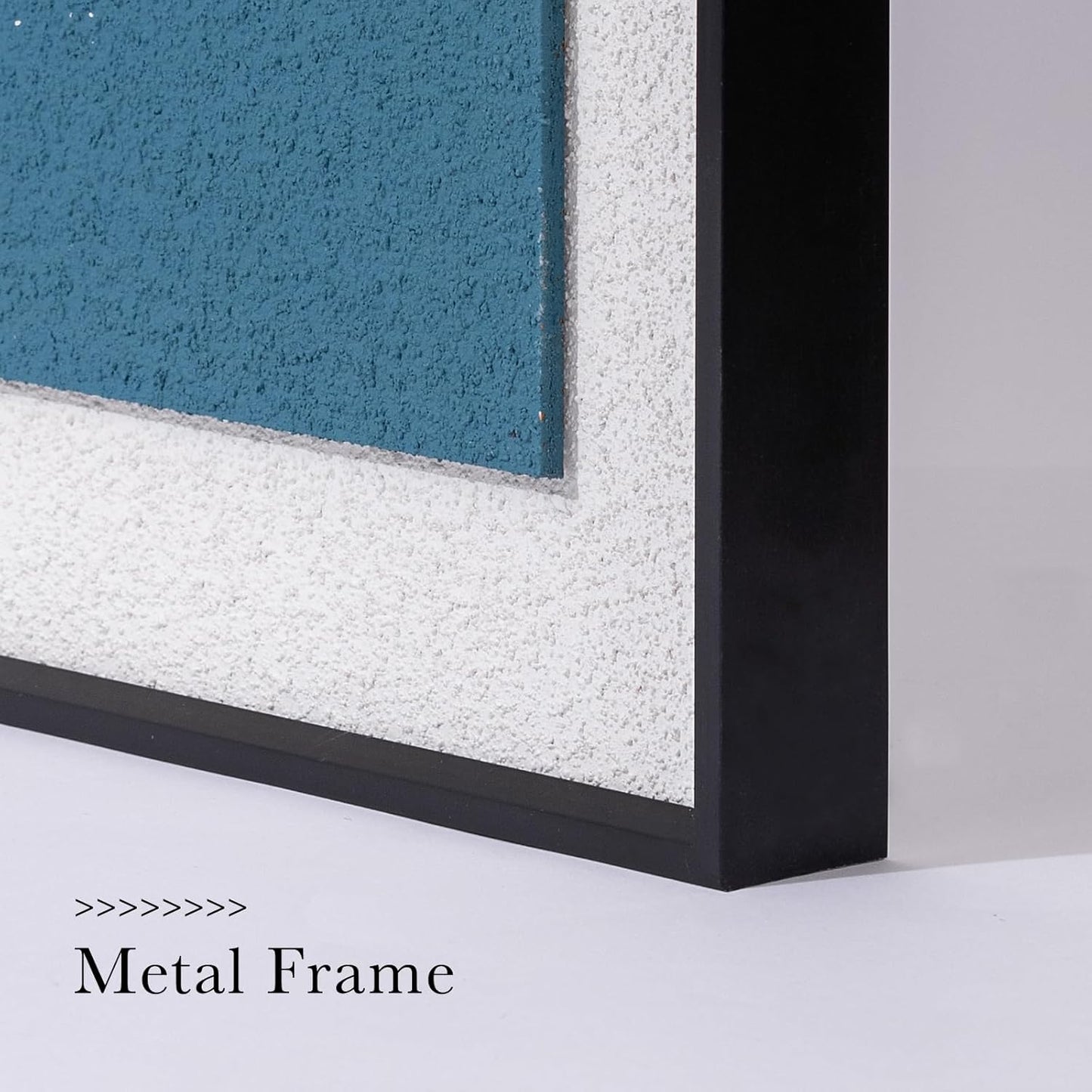 AMAATE 3D Sandstone Wall Art - Black Metal Framed Modern Abstract Relief Decor | 24x36 Inches, Ready to Hang