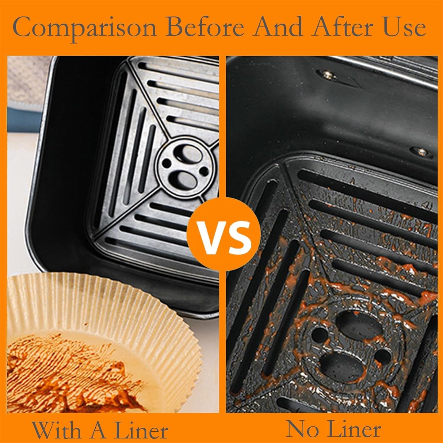 Ninja 300 PCS Air Fryer Liners - Disposable Food Grade Baking Paper for 8-10QT Dual Basket | 8.1 x 5.1 Inch