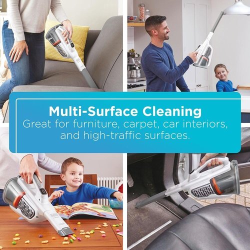 BLACK+DECKER Handheld Vacuum - Cordless, Portable Design with Powerful Suction & Extended Runtime | AdvancedClean+ (HHVK320J10)