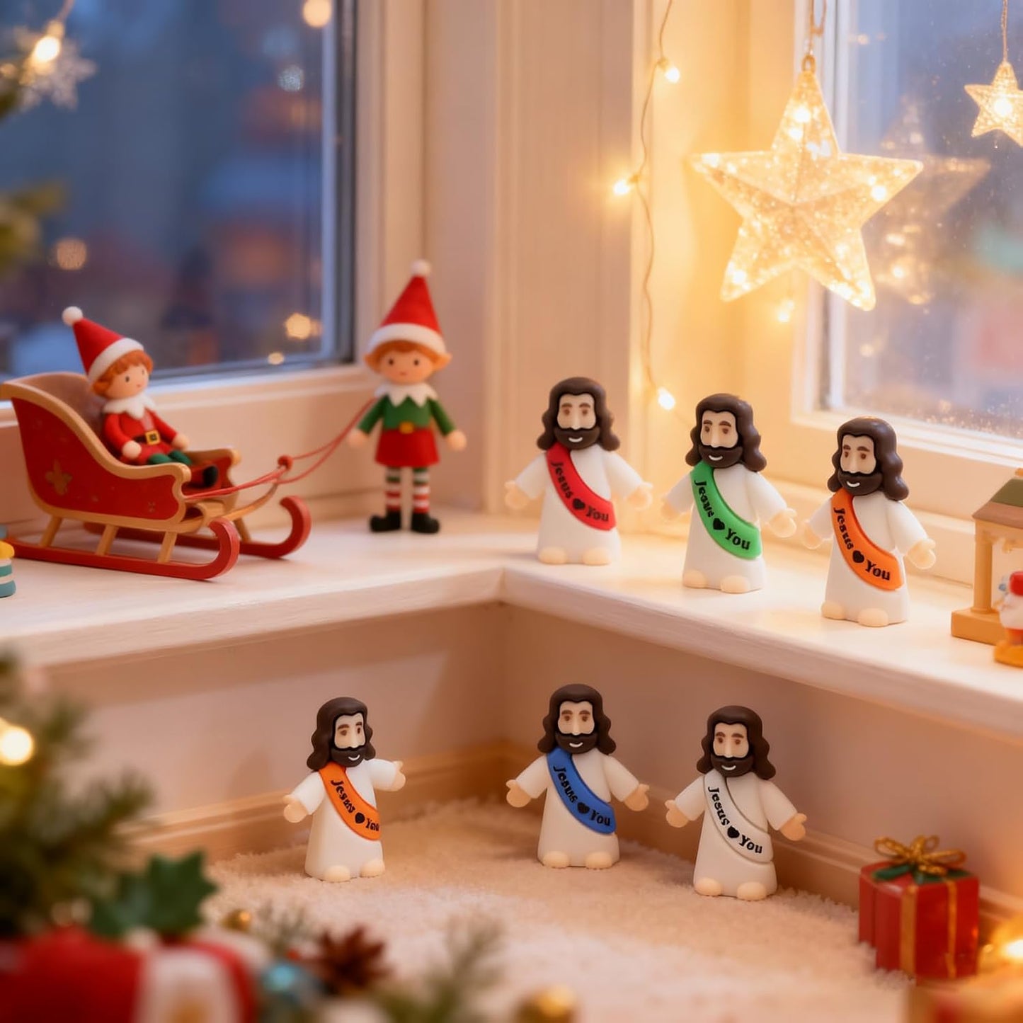 Owurha Mini Jesus Figurines - 300 Pcs Tiny Religious Figures for Sunday School & Baptism Gifts