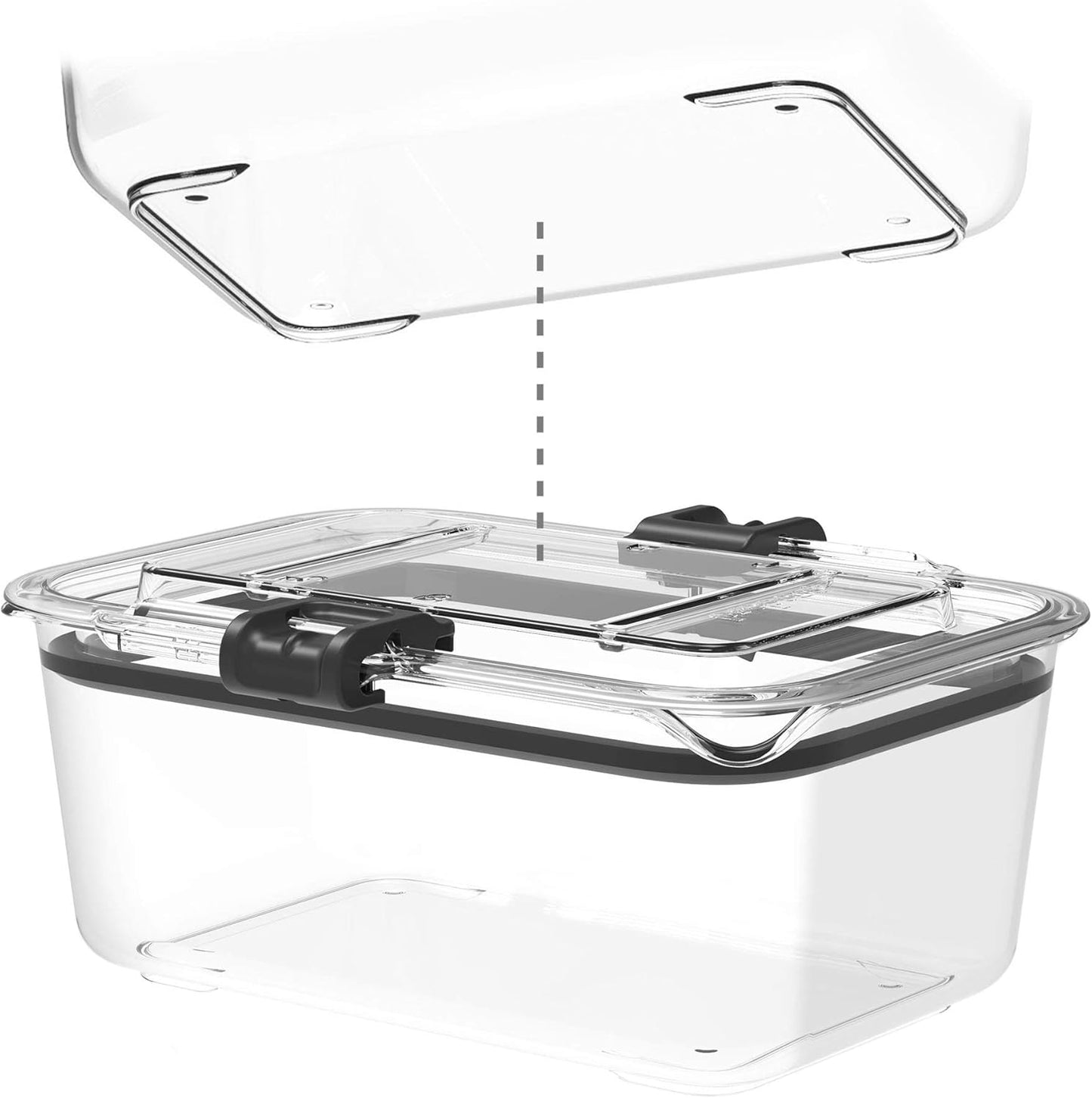 Prepara Latchlok Food Storage Containers - 7.8 Cup Tritan Set of 2 | Clear Design