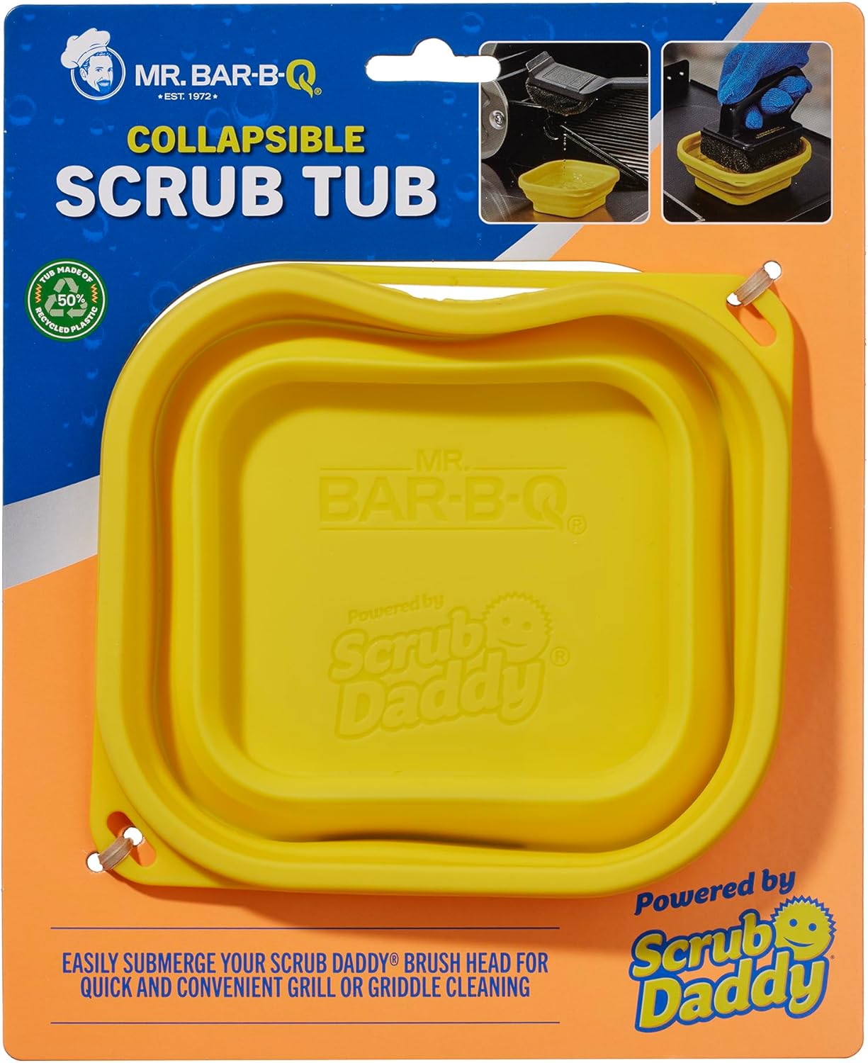Mr. Bar-B-Q Collapsible Scrub Tub | Convenient Portable Design for Easy Cleaning
