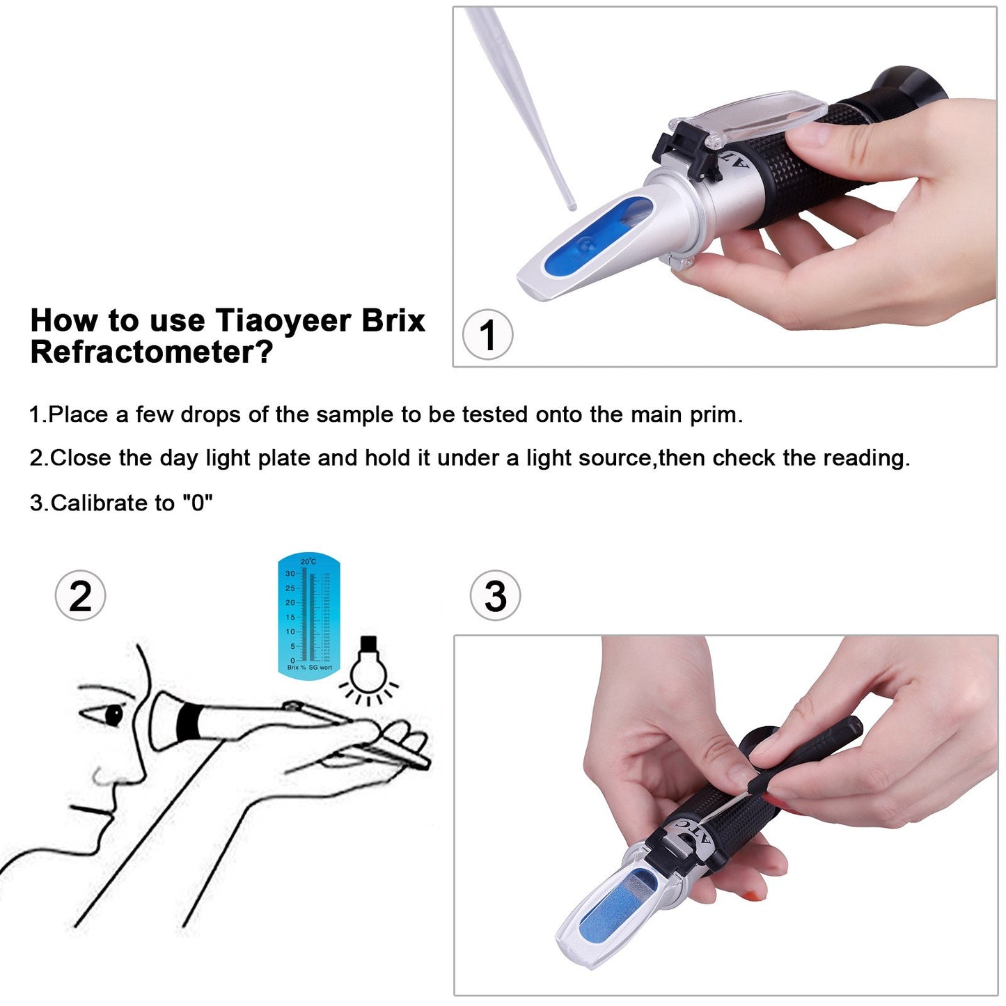 Brix Refractometer with ATC - Tiaoyeer Digital Handheld Refractometer for Beer Wine Brewing, Dual Scale-Specific Gravity 1.000-1.130 and Brix 0-32%