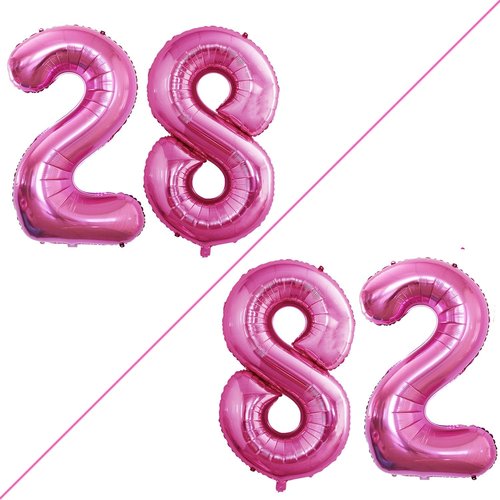 GOER Jumbo 28-Inch Hot Pink Foil Balloons - Perfect for 28th Birthday Party Decorations | Helium-Ready