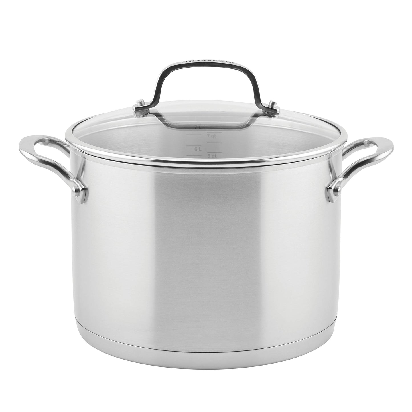 KitchenAid 71003 3-Ply Base Brushed Stainless Steel Stock Pot/Stockpot with Lid, 8 Quart