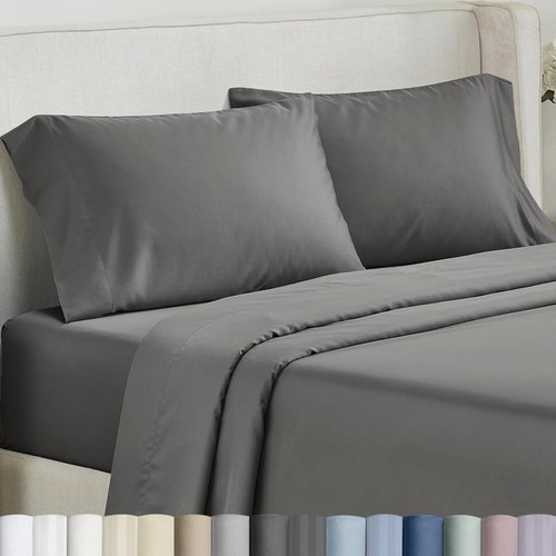 California Design Den King Pillow Cases - Soft & Silky 500 Thread Count 100% Cotton Sateen | Dark Gray, Set of 2