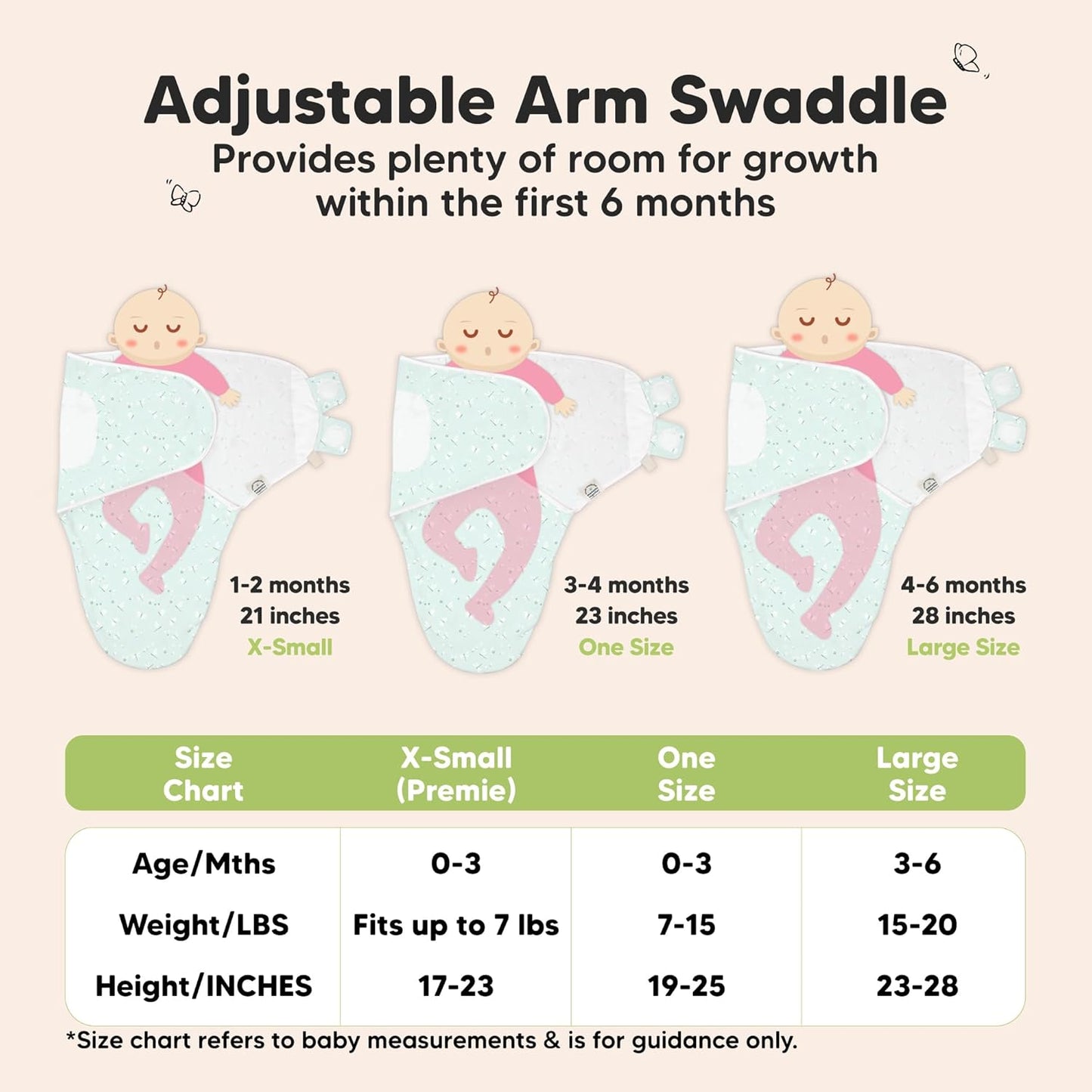 Skiennix Organic Baby Swaddle Sleep Sacks - Soft & Snug for Newborns 0-3 Months | 3-Pack Garden Design