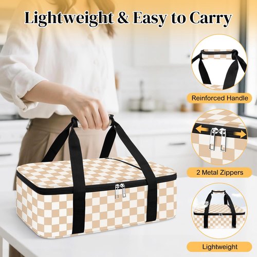 Coobiiya Insulated Casserole Carrier - Keeps Food Hot or Cold | Portable Tote for 9" x 13" Dishes