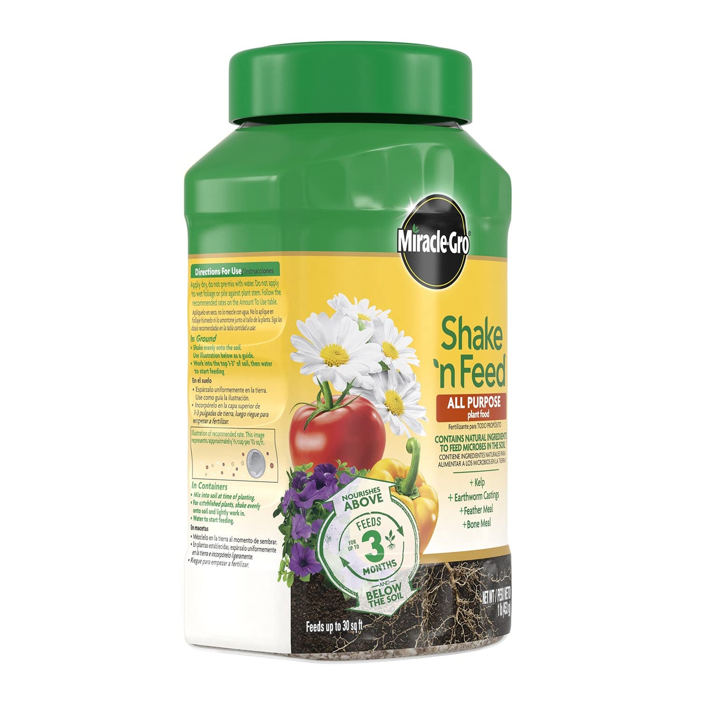 Miracle-Gro All Purpose Plant Food - Shake 'N Feed Fertilizer, 1 lb. | 6-Pack for Healthy Plants