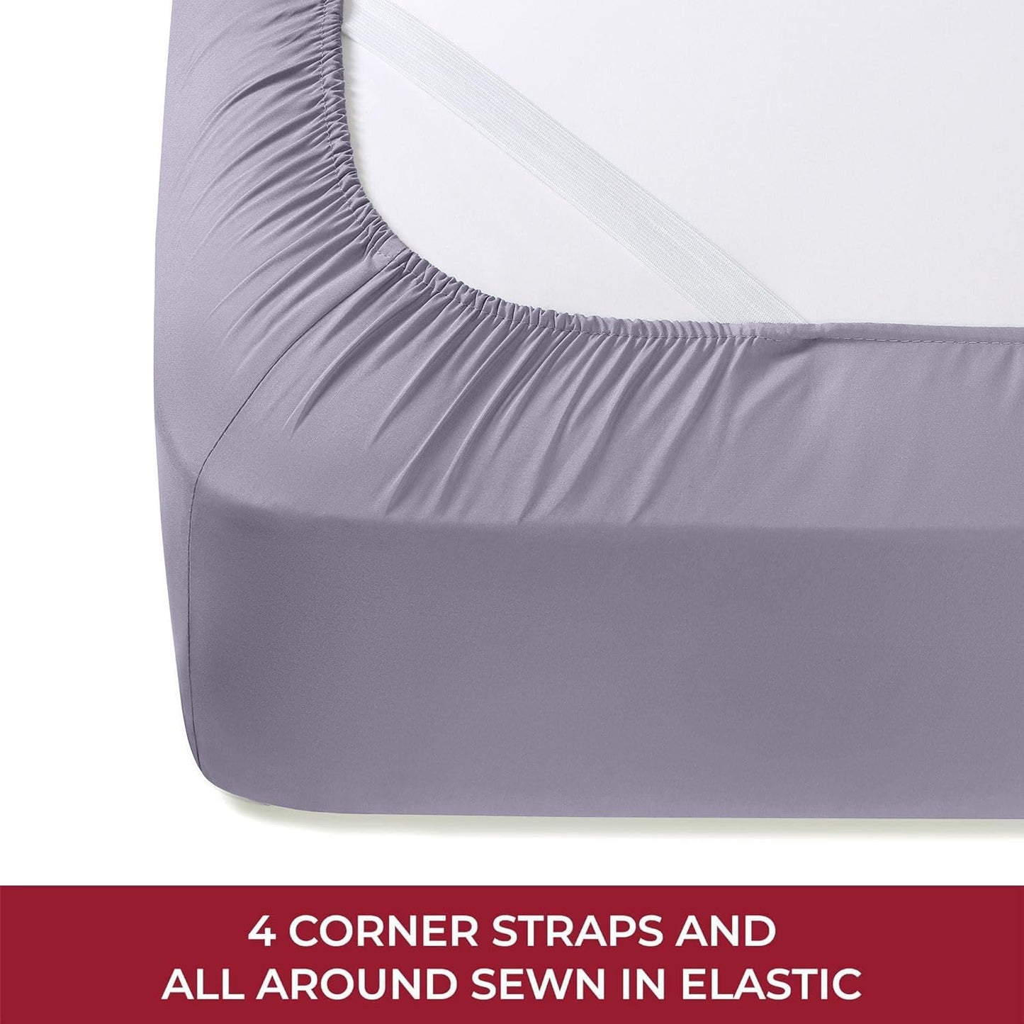 Mellanni RV Short Queen Sheets - Hotel Luxury Bedding Set | Extra Soft, Cooling, Deep Pocket - Hazy Lilac