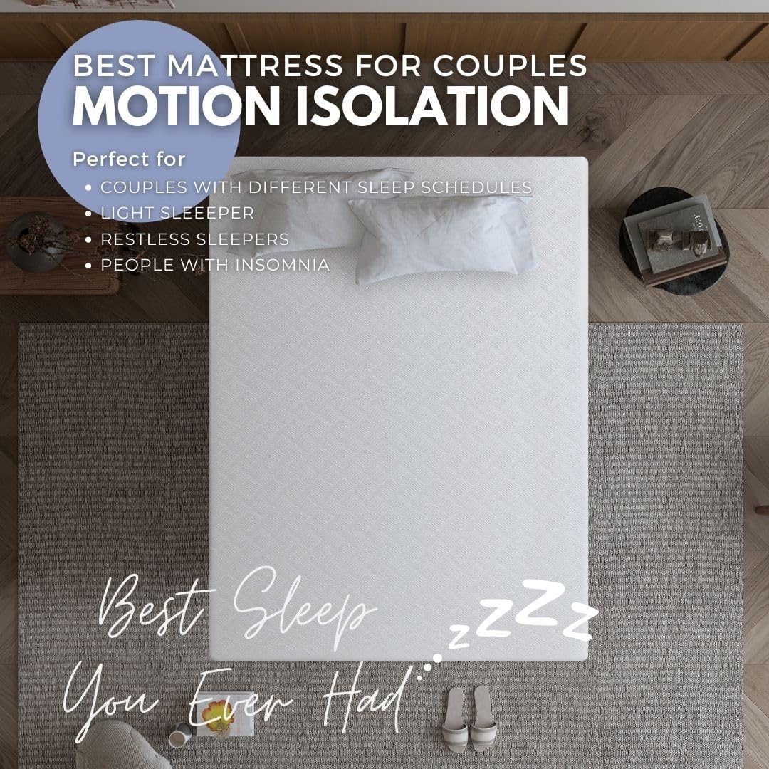 L’Baiet Twin Size Gel Memory Foam Mattress - 8 Inch Medium Firm | Breathable Cooling Technology & Pressure Relief