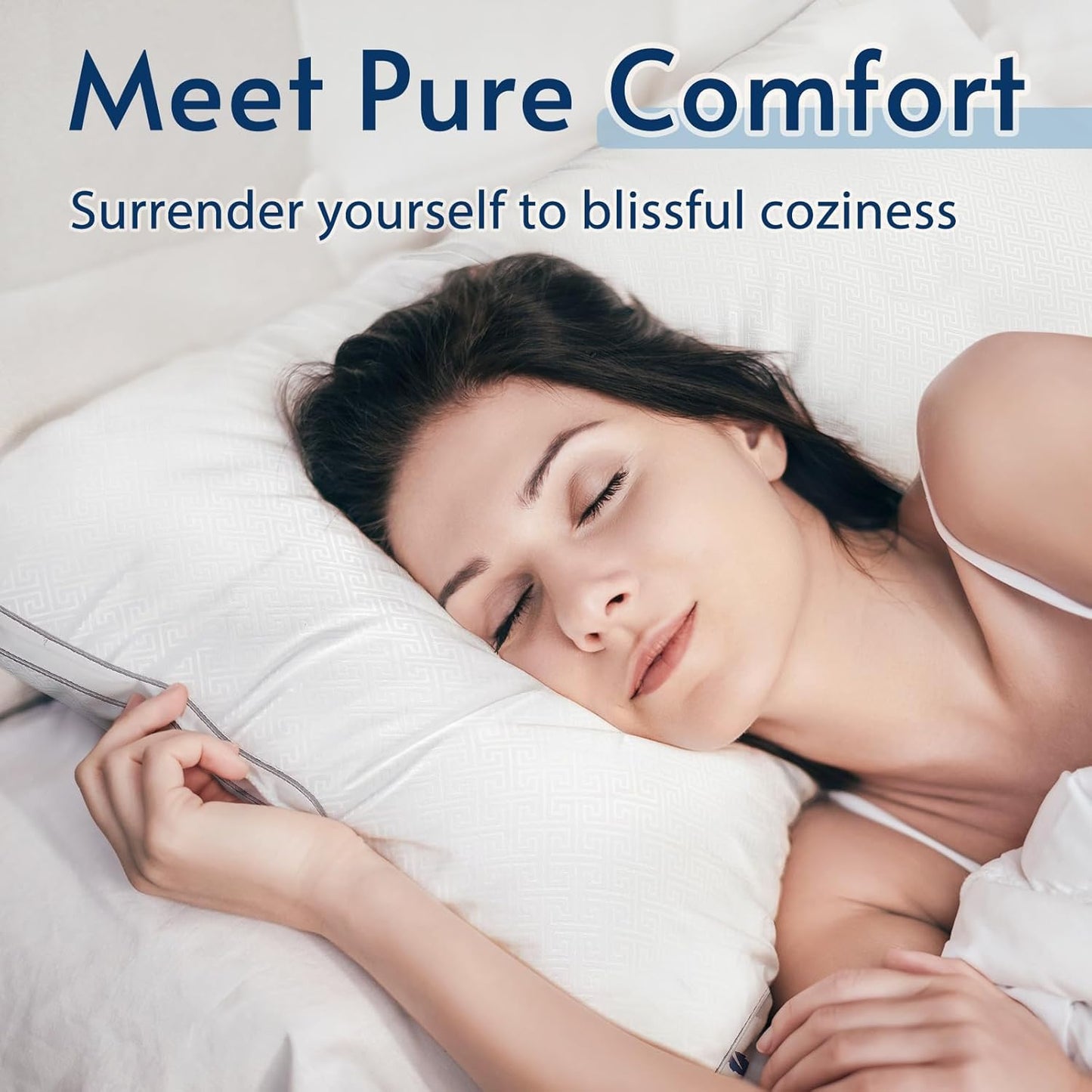 Viewstar Bed Pillows - Hotel Quality Cooling Down Alternative | Set of 2, King Size for All Sleep Positions