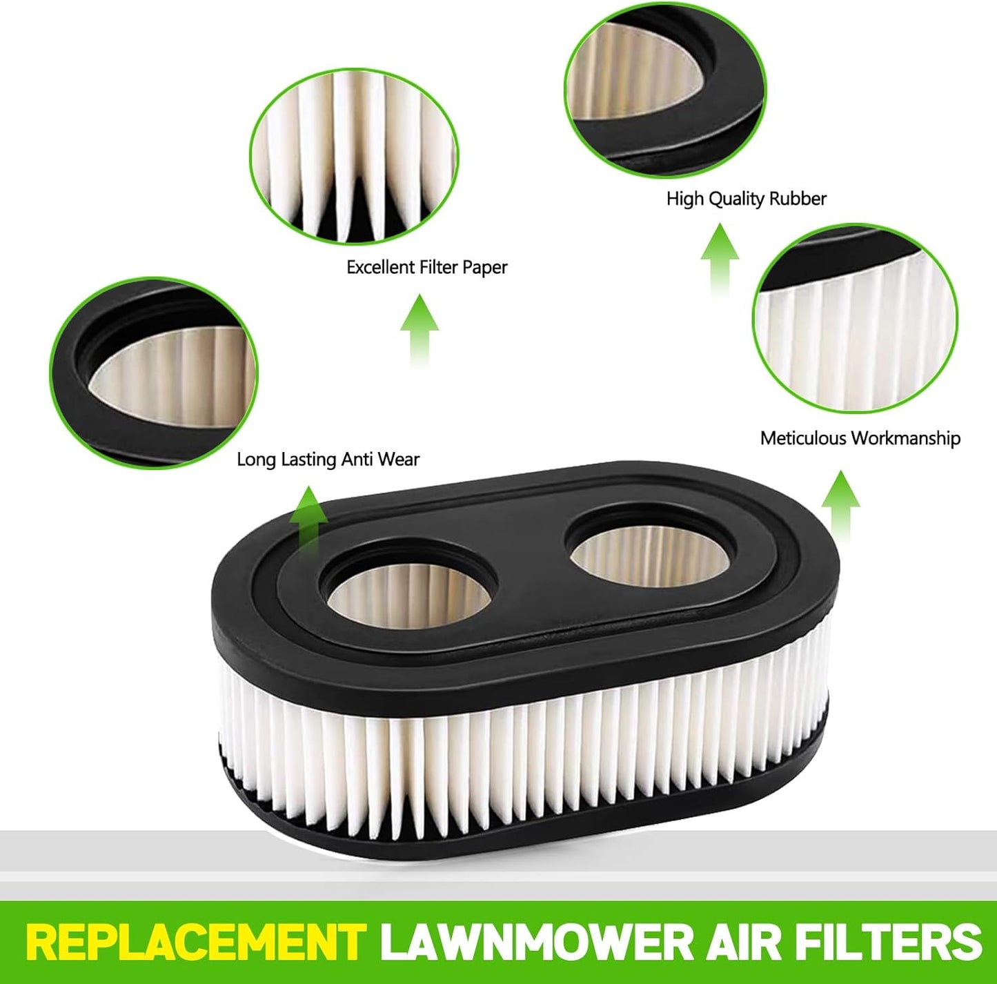 Rakiyada Air Filter Set - 2 PCS with Pre-Filter & Spark Plug for 500EX, 550EX, 575EX, 625EX, 725EXI Engines | Toro Recycler 22 & Troy Bilt Mower