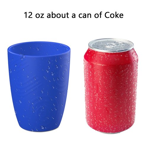 Homienly Cup Sets for Kitchen 12oz Wheat Straw Cups Unbreakable Drinking Cups Set of 6 - Lightweight,Reusable Cups for Kitchen, Outdoor- Blue Sky