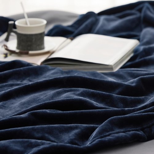 Bedsure GentleSoft King Size Fleece Blanket - Soft, Lightweight, Plush Navy Blue Microfiber, 108x90 Inches