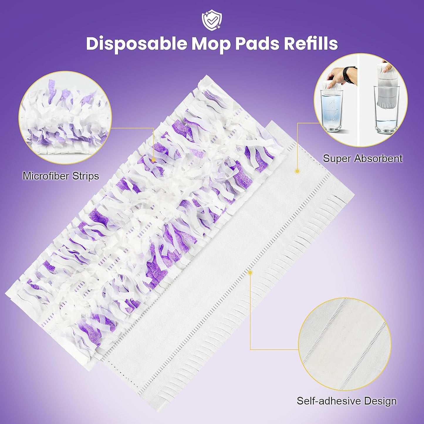 Skiennix 40 Pack Disposable Refill Pads - Multi-Surface Replacement Spray Mopping Pads for Safe Floors