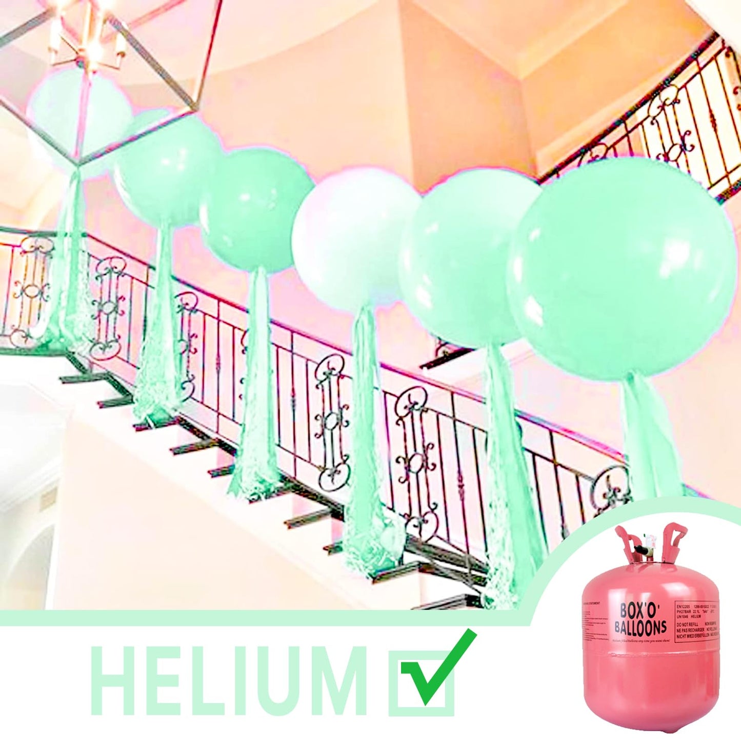 PartyWoo Mint Green Large Balloons 4 pcs 36 Inch Pastel Green Light Green Giant Big Jumbo Balloons for Birthday Baby Shower Wedding Anniversary Graduation Party Decorations, Green-Q06