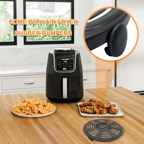 GWYXC Air fryer Accessories for Ninja AF101 4 QT AF161 Max XL AF150 XL Air Fryer, 8.2'' Round Food Grade Air Fryer Grill Pan Plate Crisper Plate Replacement Parts Tray Rack,Dishwasher Safe