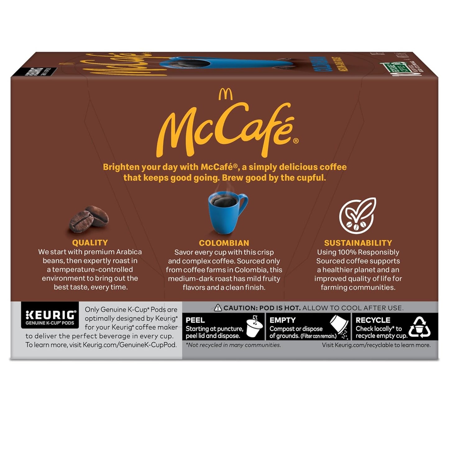 McCafe Colombian Coffee Pods - Medium Roast Single Serve K-Cup | 60 Count (6 Packs of 10)