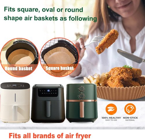 Gourmia Air Fryer Disposable Paper Liners - 200 Pcs, 9 Inch Round Parchment for 4/5/6 Qt Air Fryers