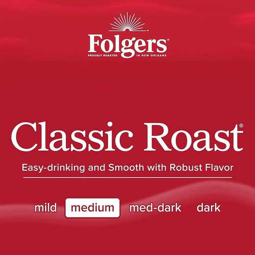 Folgers Classic Roast Coffee - Medium Roast Keurig K-Cup Pods | 10 Count Box (Pack of 6)
