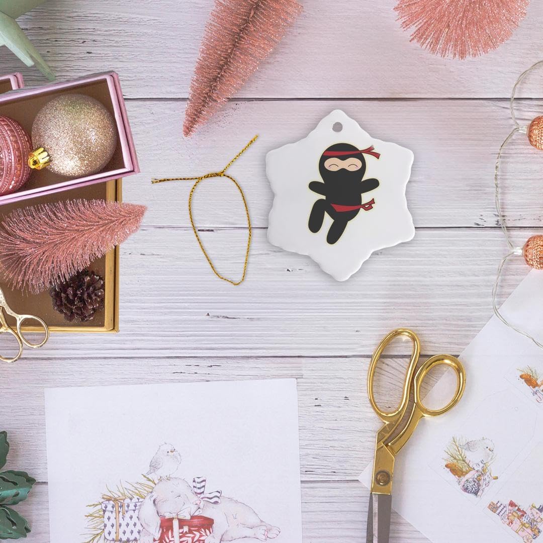 Ninja Cartoon Snowflake Ornament - Unique Holiday Decor for Kids