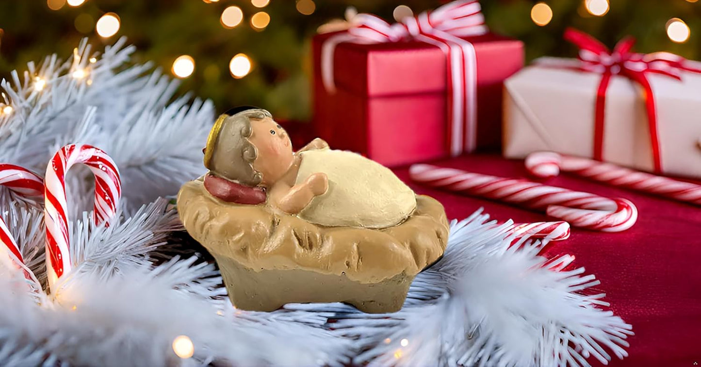 Miniature Holy Family Nativity Figurine - 2.56 Inch Tabletop Christmas Decoration