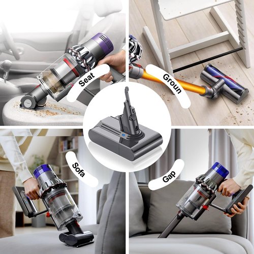 Dyson V8 Battery Replacement - 21.6V 8000mAh Compatible with V8 Animal & Absolute | Includes Filters & Brush