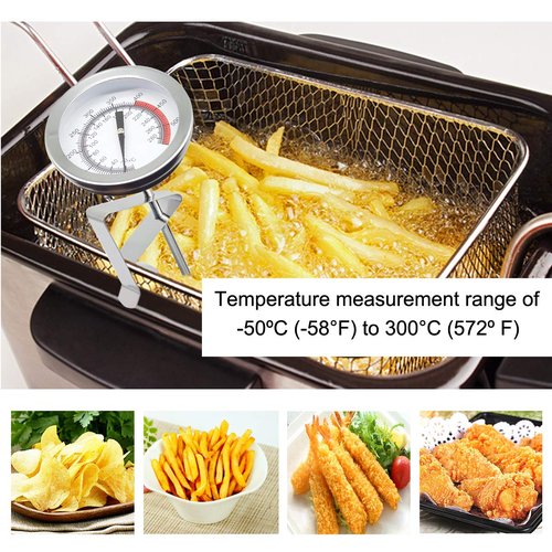 Efeng 15“ turkey fryer thermometer with pot clip (2 Pack), 2" dial candy thermometer with stainless steel clip,oil thermometerr for frying,turkey thermometor deep fryer for cooking tall pots,beef,meat
