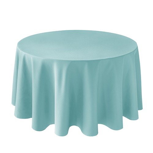 Biscaynebay Round Tablecloth 90 Inch-Auqa Blue Outdoor Fabric Table Cover-Small Circle Folding Table Cloths Linen Water Resistant for Kitchen Dining Picnic Patio Outdoor Party Restaurant Tables