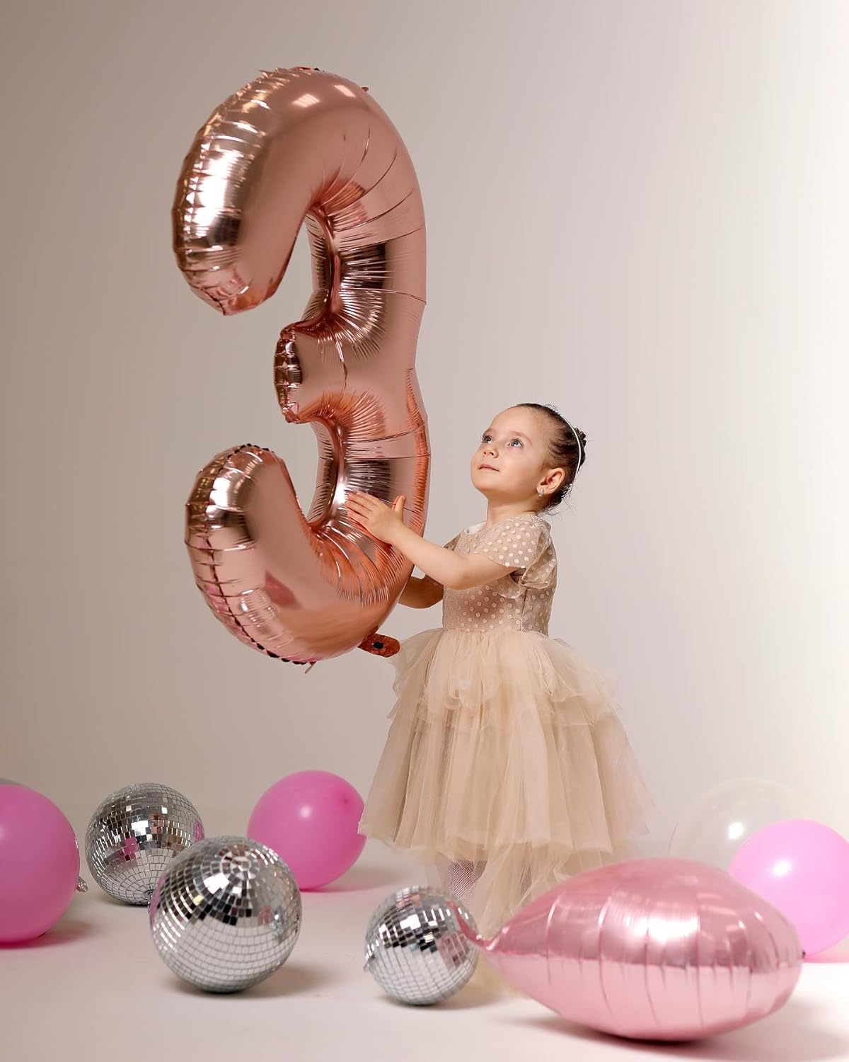 Rose Gold Number 13 Balloon - 40 Inch 13th Birthday Decoration for Girls & Boys