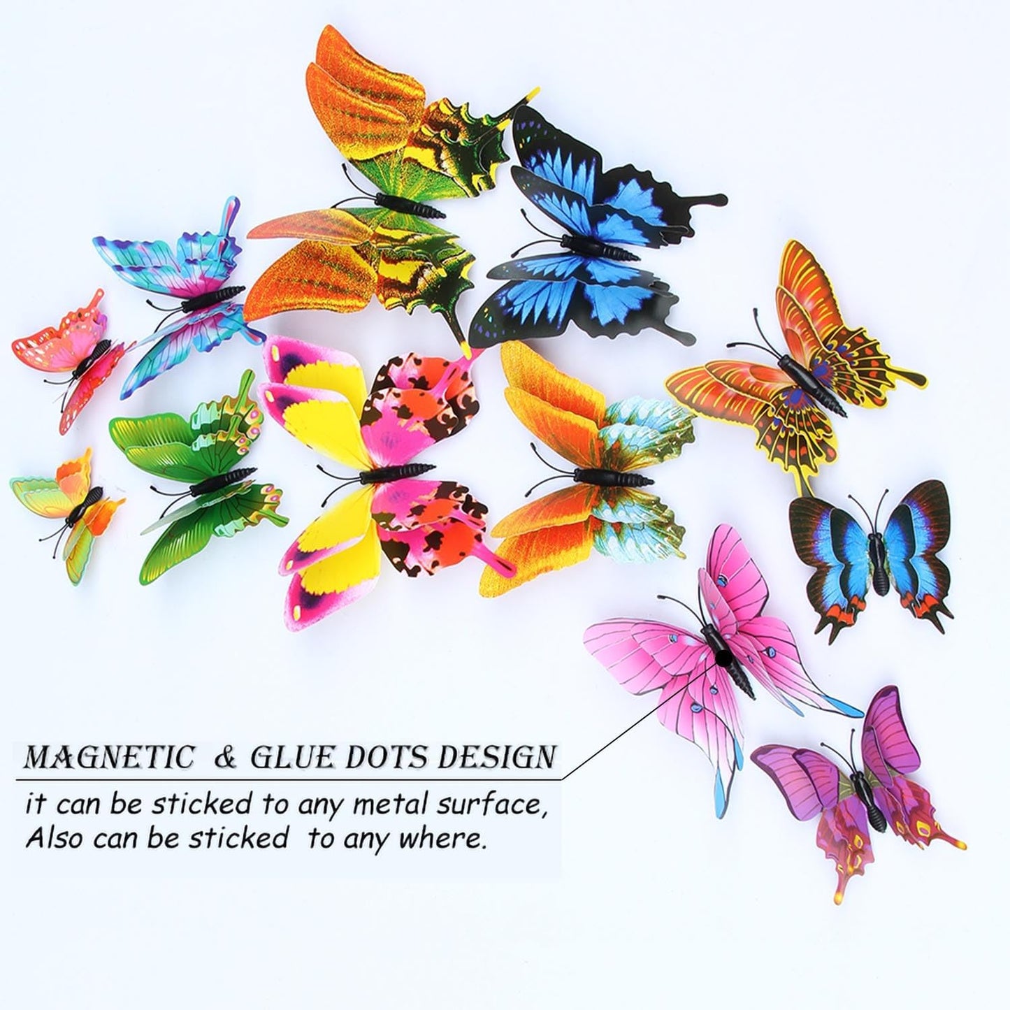 OPSEAM 3D Butterfly Wall Decor - 24 PCS Magnetic Stickers for Party Decorations | Swallow Design