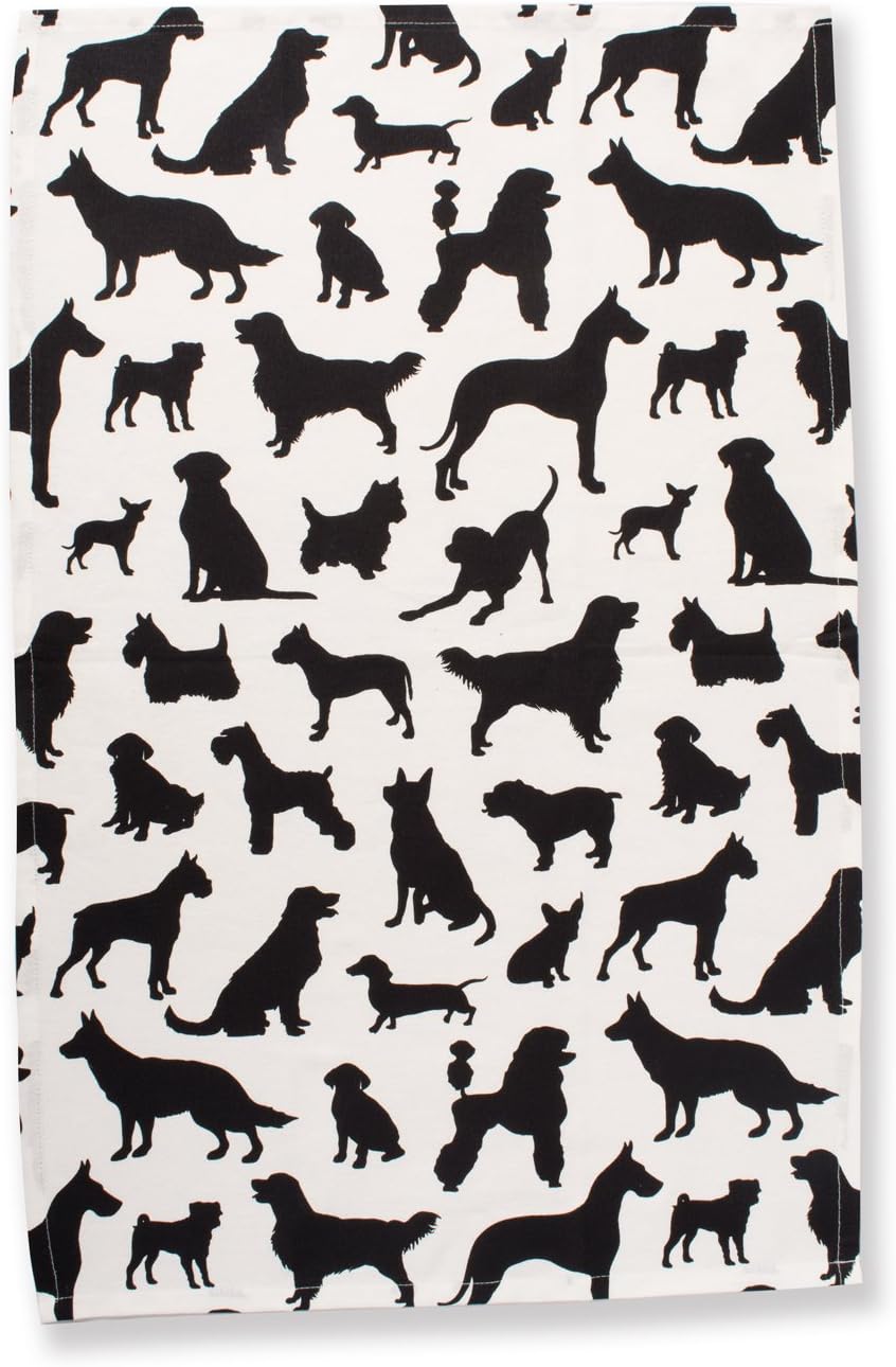 Dog Print Absorbent Dishtowel Set - 3 Count, 18x28 Kitchen Towels for Pet Lovers