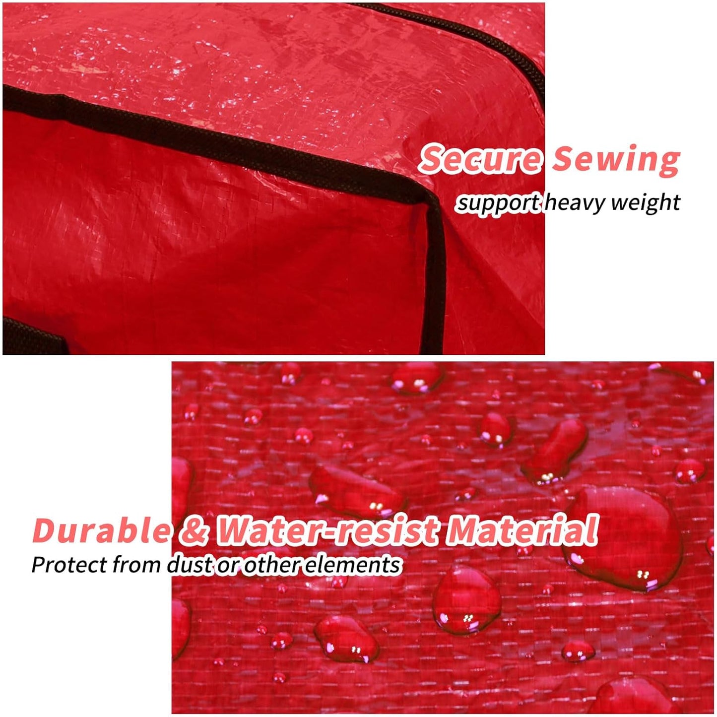 RICHIE Christmas Tree Storage Bag - Fits 7.5 Ft Artificial Trees | Durable, Water-Resistant Design, Red