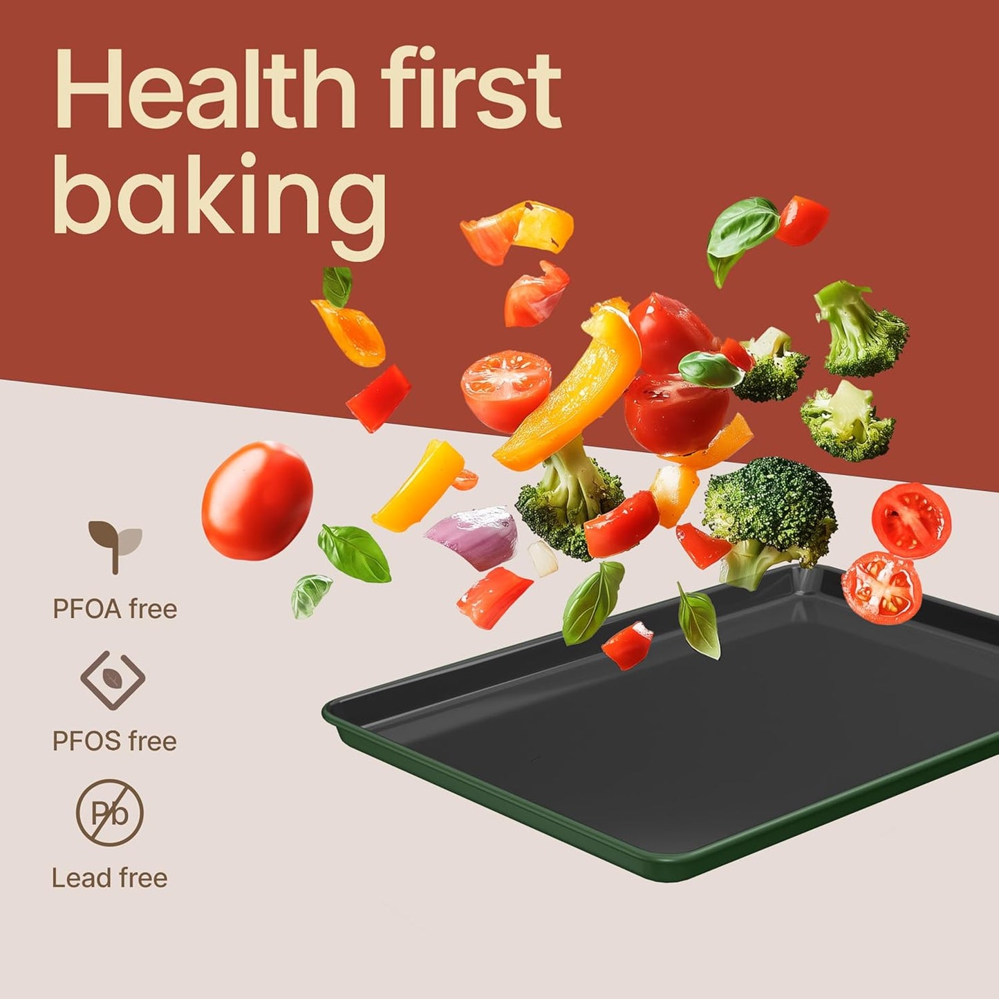 Bakken 8-Piece Bakeware Set - Nonstick Ceramic Coated Pans | Oven Safe Up to 500°F, Green
