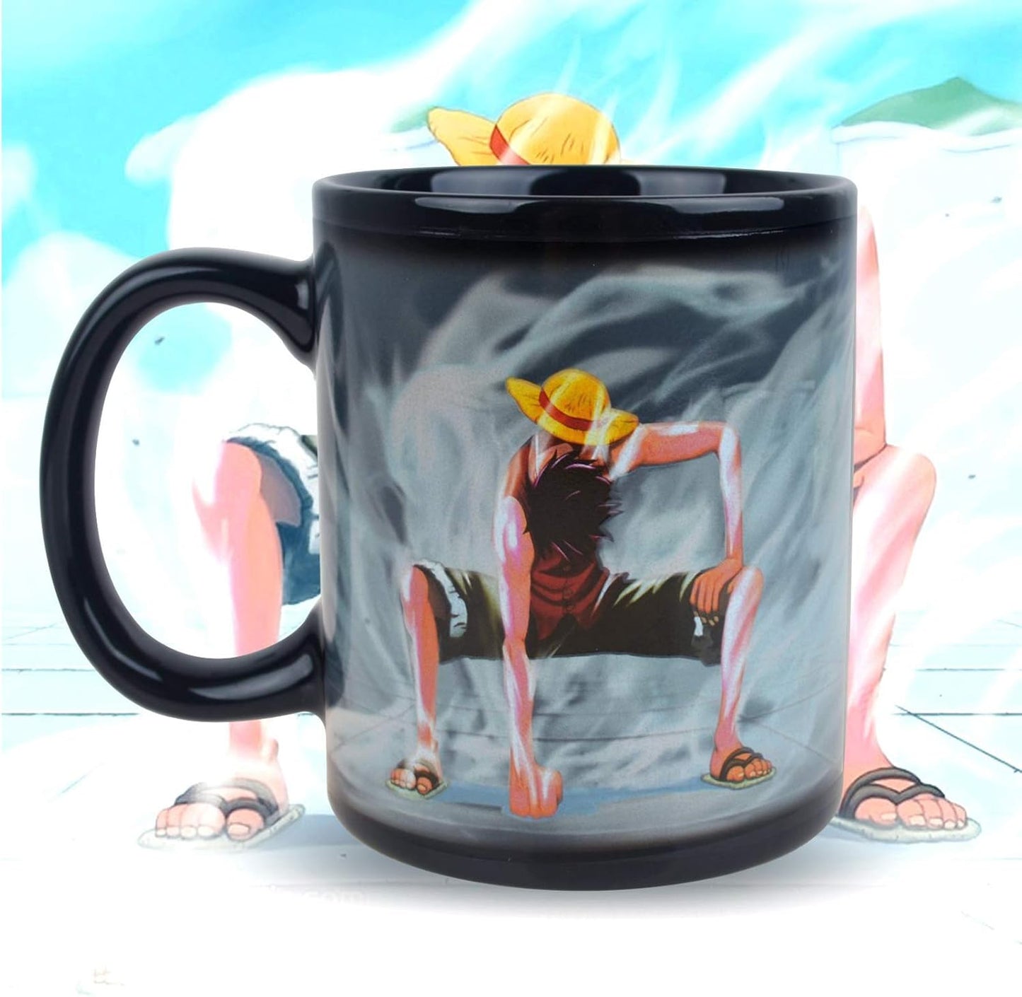 Heat-Sensitive One Piece Luffy Coffee Mug - Reactive Ceramic Cup for Fans