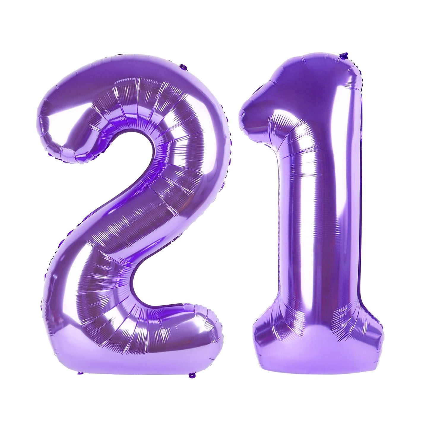 Purple Number 21 Balloon 40 Inch, 21st Birthday Party Decorations for Children, Giant 21 Foil Balloon for Party Supplies