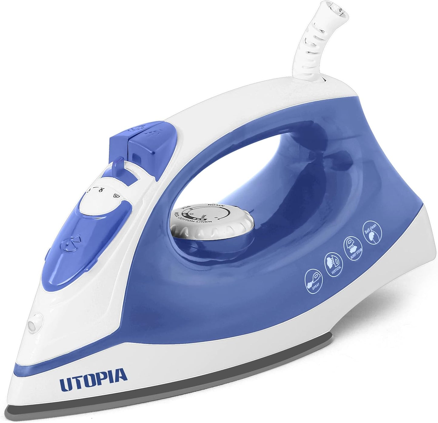 Utopia Home Steam Iron - 1200W Non-Stick Soleplate Clothes Iron | 2.3m Cord, Adjustable Thermostat, Safety Features