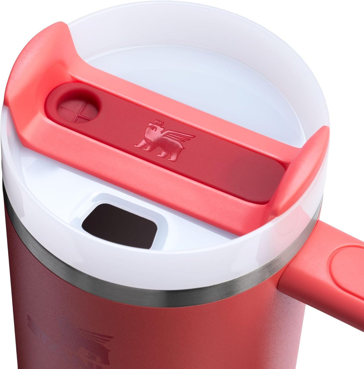 Stanley Quencher H2.0 Tumbler - 30 oz Insulated Stainless Steel Cup with Handle & Straw | Hot Coral
