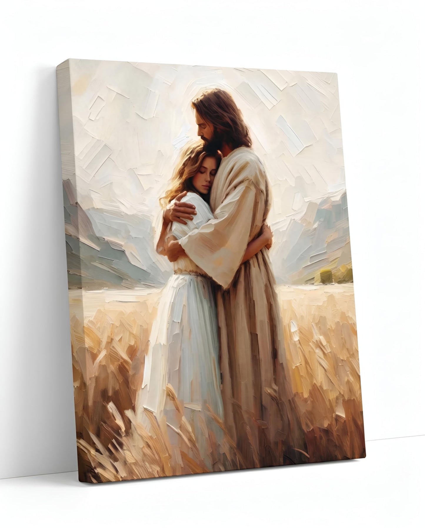 FTQYQLD Jesus Hugging Woman Wall Art, 24x36in