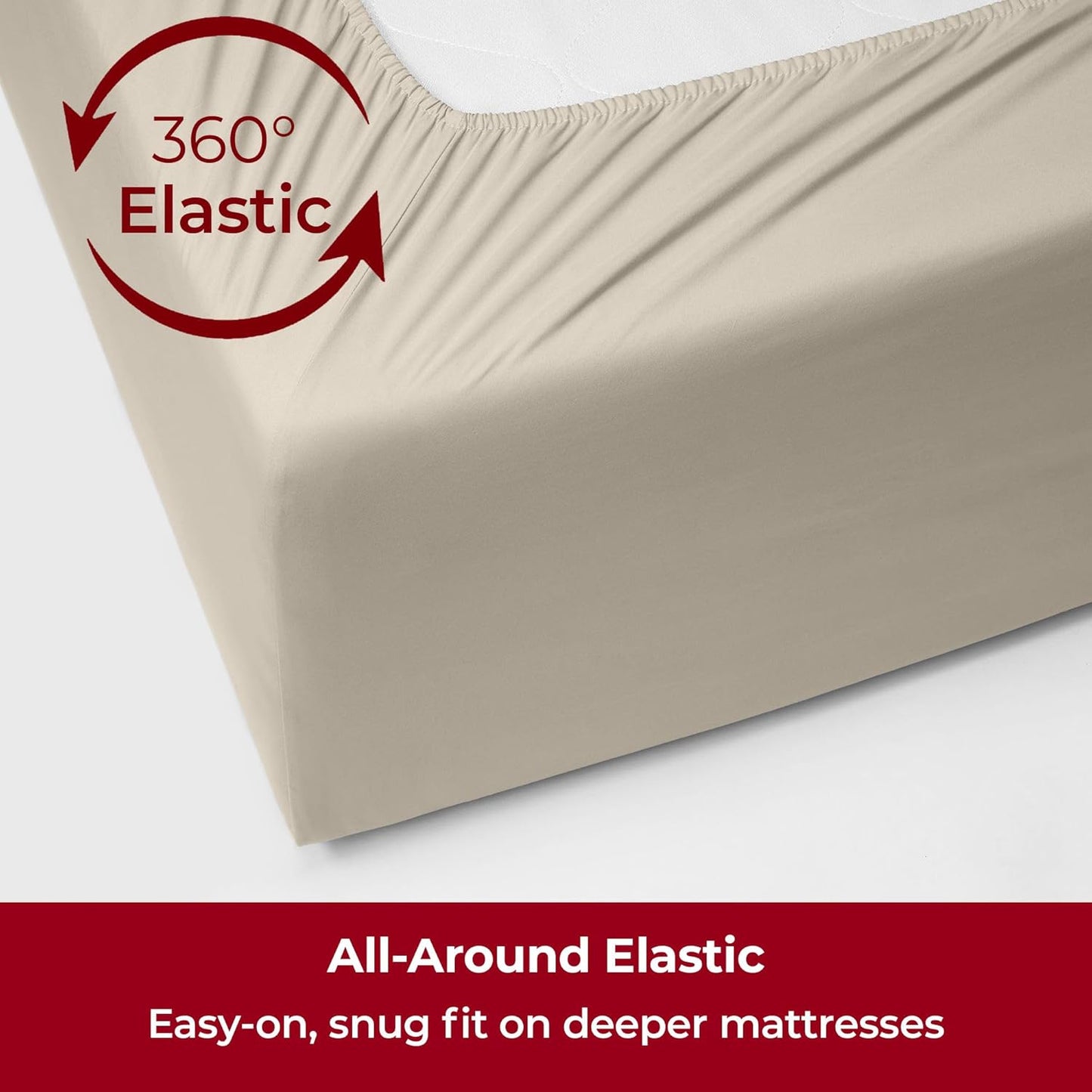 Mellanni Extra Deep Twin XL Sheets - Luxury Ultra Soft Cooling Bedding - 3 PC Set in Golden Ivory