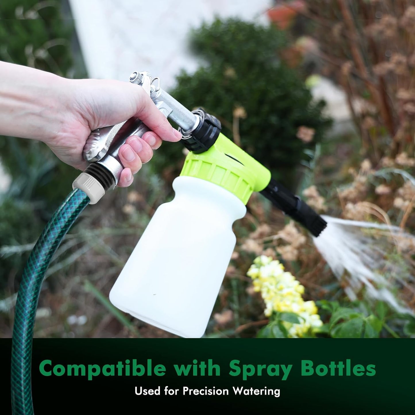 RESTMO 100% Metal Garden Hose Nozzle - Heavy Duty Zinc Alloy, Rust-Proof Chrome Plated, High Pressure Sprayer